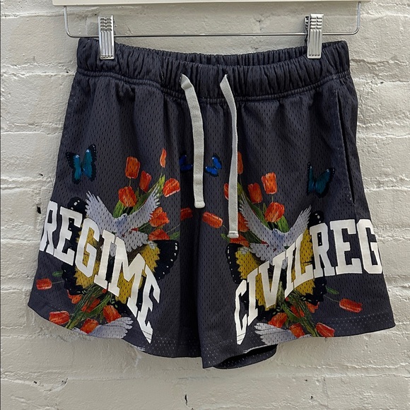 Civil Regime Men's Athletic Shorts - Black with Multicolor Design - Picture 1 of 4